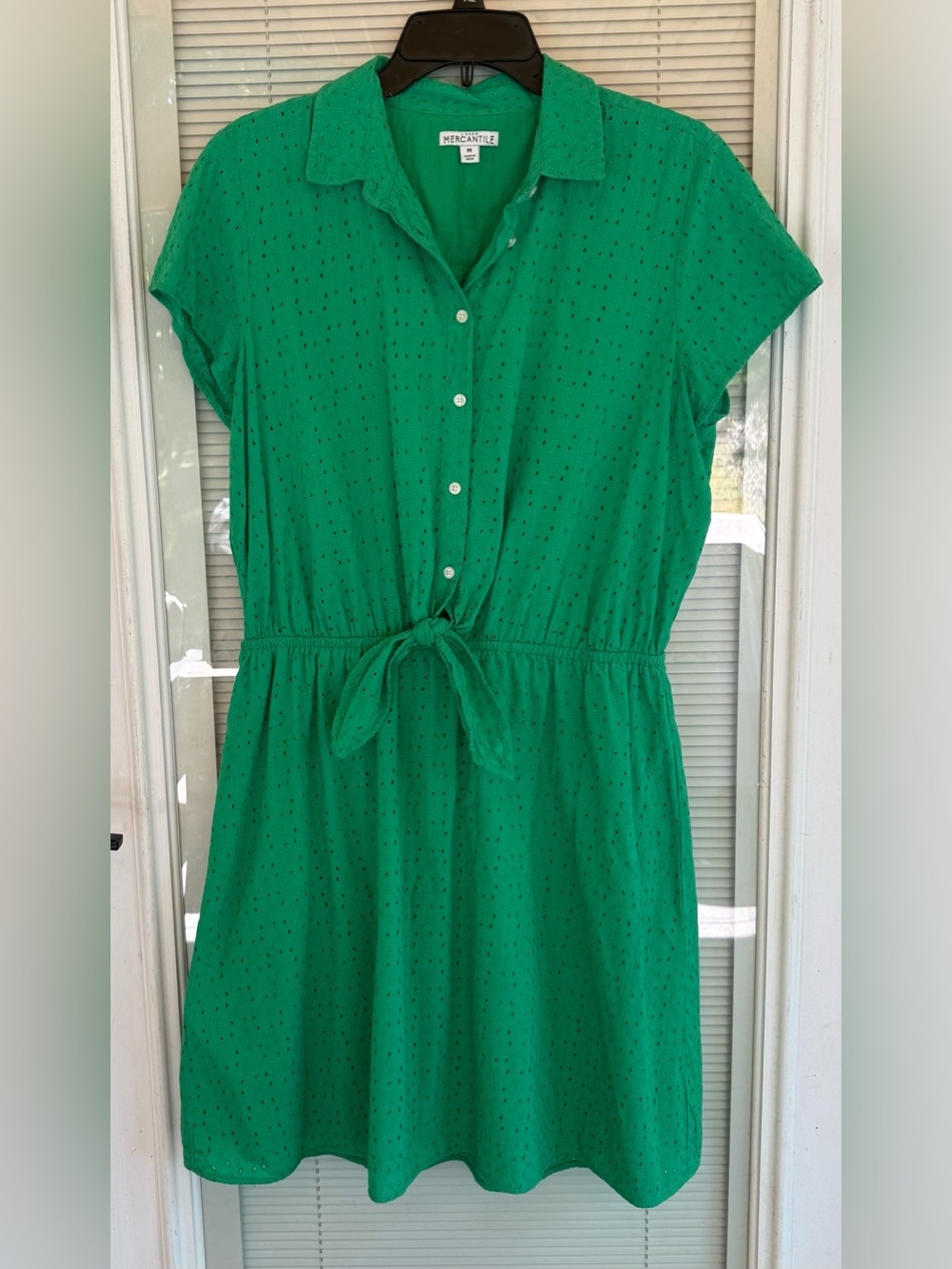 J.Crew Mercantile Green Eyelet Dress Medium